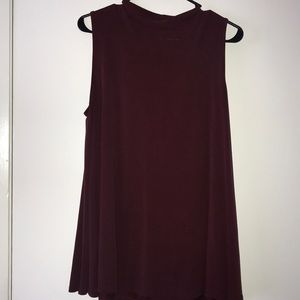 Burgundy high neck top